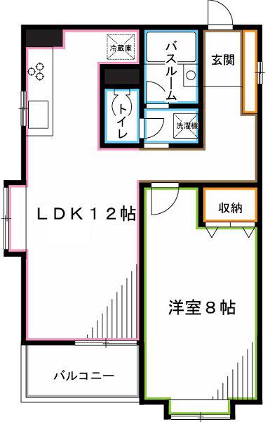 コーポロイヤル(1LDK/2階)の間取り写真