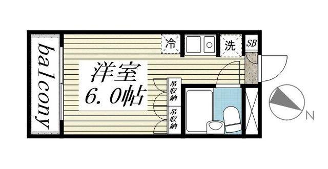 TOP行徳第5(1K/2階)の間取り写真