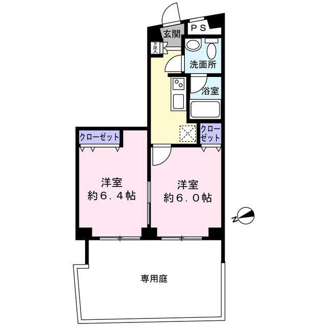 セジョリ高円寺(2K/1階)の間取り写真