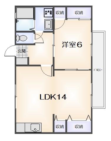 ハイツファミール(1LDK/2階)の間取り写真