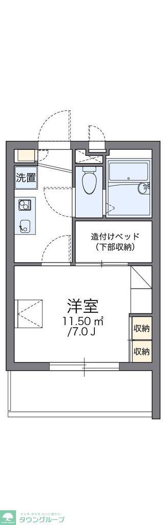 レオパレスクレスト(1K/1階)の間取り写真