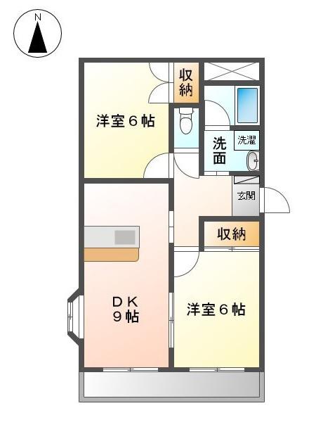 クレールICHIKAWA(2DK/1階)の間取り写真