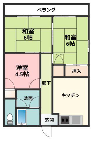 グランメゾン丹波(3DK/3階)の間取り写真