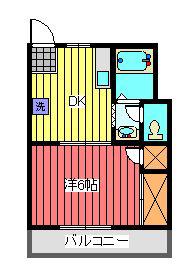 永瀬ビル(1DK/1階)の間取り写真