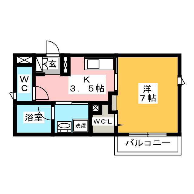 シャーメゾン松屋町(1K/2階)の間取り写真