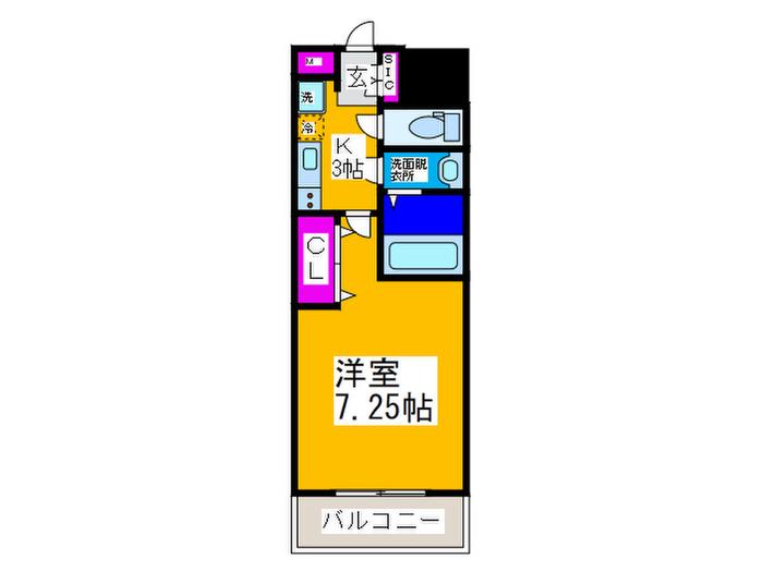 LUXEなかもず(1K/11階)の間取り写真