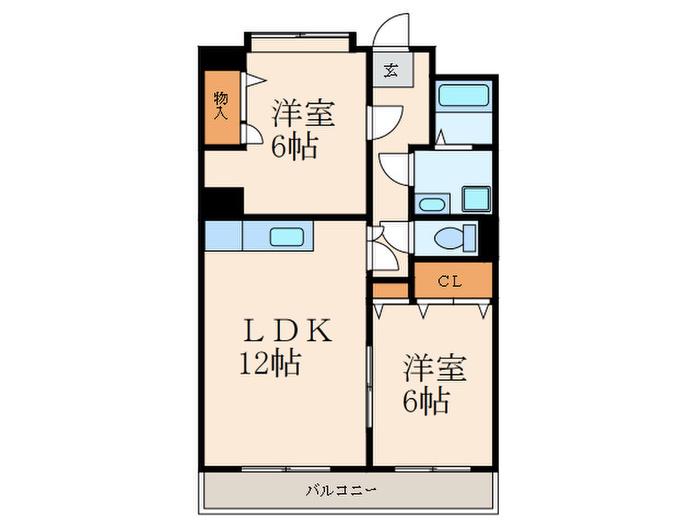 レグルス(2LDK/2階)の間取り写真
