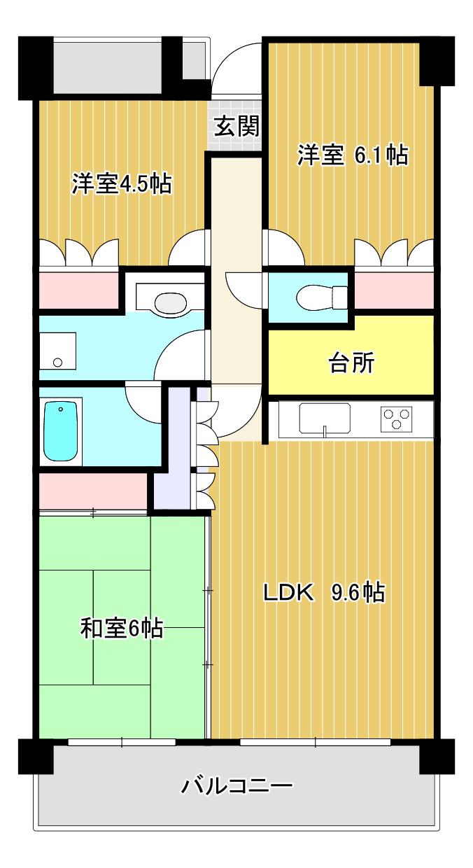 カサフロンテ(3LDK/2階)の間取り写真