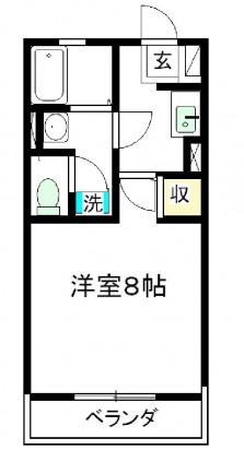 コーストヴィレッジI(1K/2階)の間取り写真