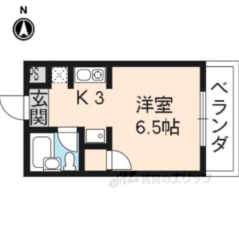 メゾンドムラジⅢ(1K/2階)の間取り写真
