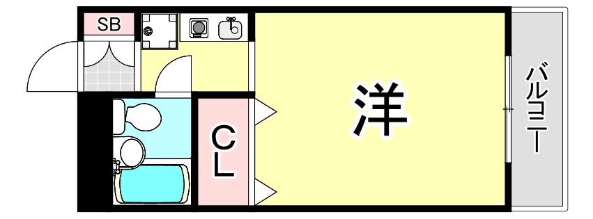 ワコーレ甲南(1K/4階)の間取り写真