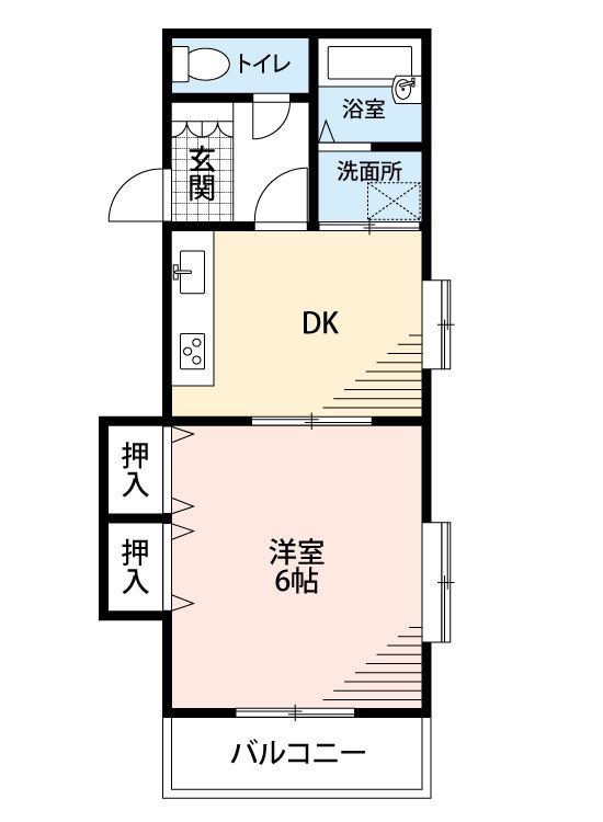 サンパレス東所沢(1DK/3階)の間取り写真