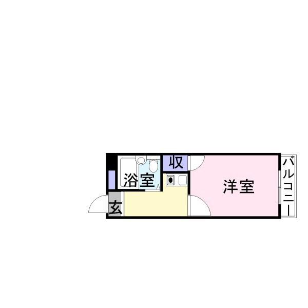 ヨーロピアン4番館(ワンルーム/2階)の間取り写真
