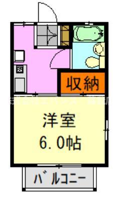 コーポヨシトミ(1K/2階)の間取り写真