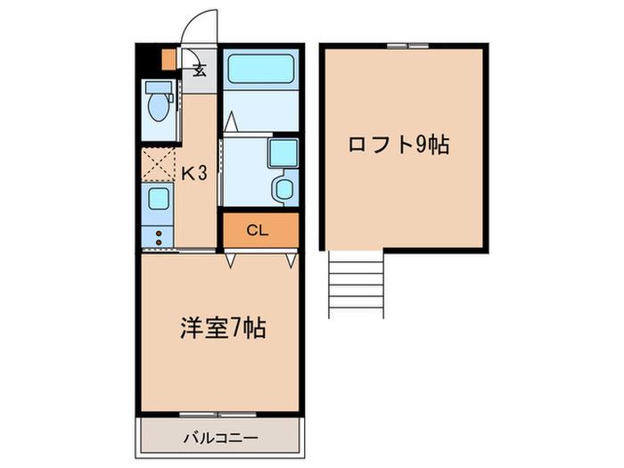 LIEN ESPOIR(1K/2階)の間取り写真