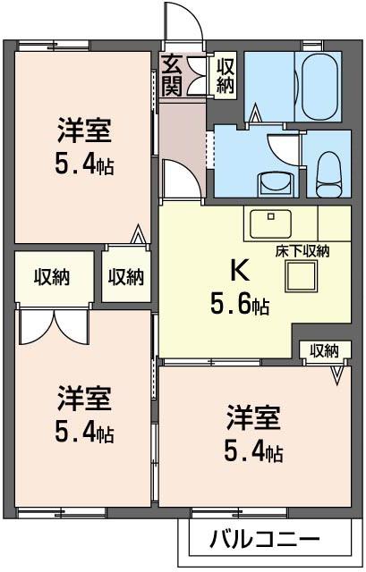 パティオイケダ(3K/1階)の間取り写真