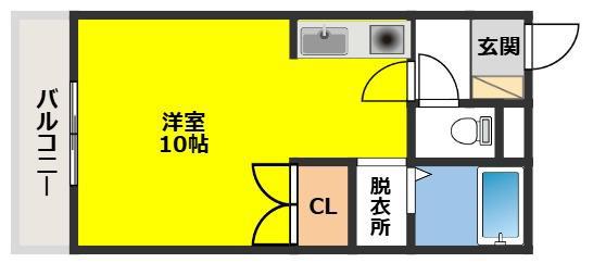 セラフィックマンション310(ワンルーム/1階)の間取り写真