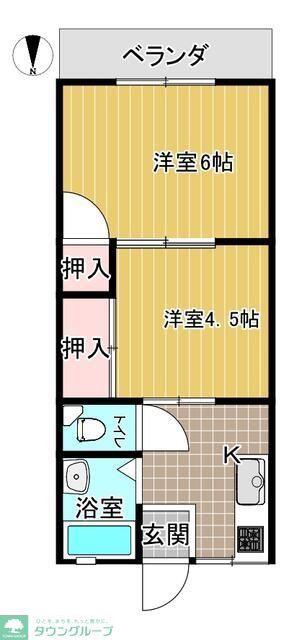 アゼリアハイツ(2K/2階)の間取り写真