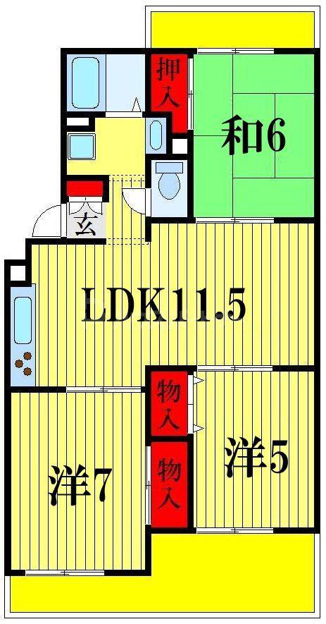 ボア・クレールA(3LDK/2階)の間取り写真