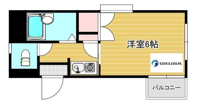 パース12(1K/3階)の間取り写真