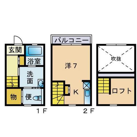 高宮ルッソI(1DK/1階)の間取り写真