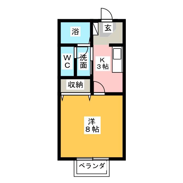 コスモビレッジ(1K/1階)の間取り写真