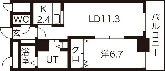 サンコート南4条(1LDK/8階)の間取り写真