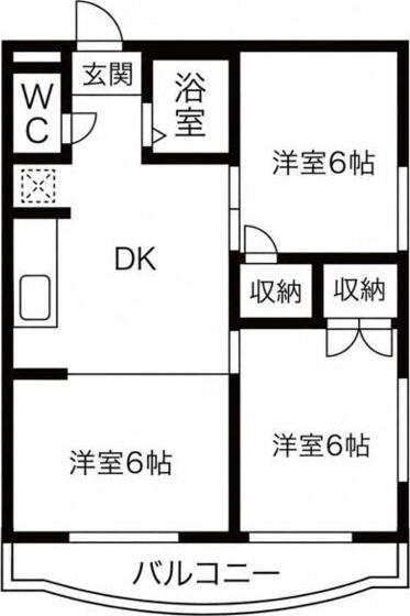 レジデンス光和N104棟(2LDK/3階)の間取り写真