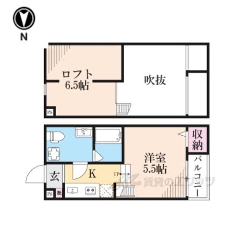 サクセス若江東町(1K/1階)の間取り写真