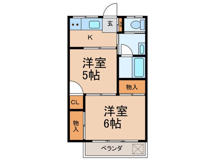 富士マンション(2K/3階)の間取り写真