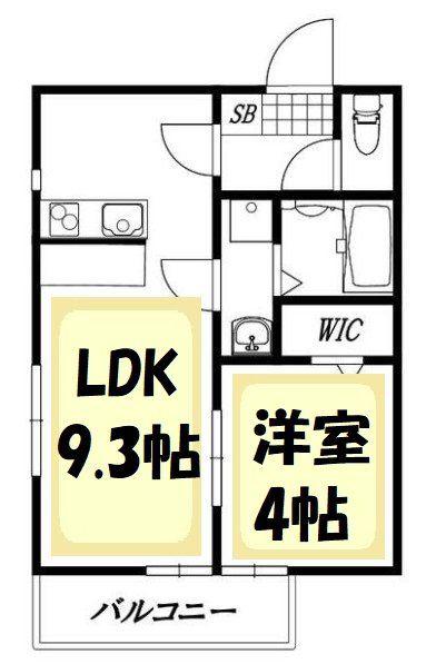 ABBY(1LDK/1階)の間取り写真