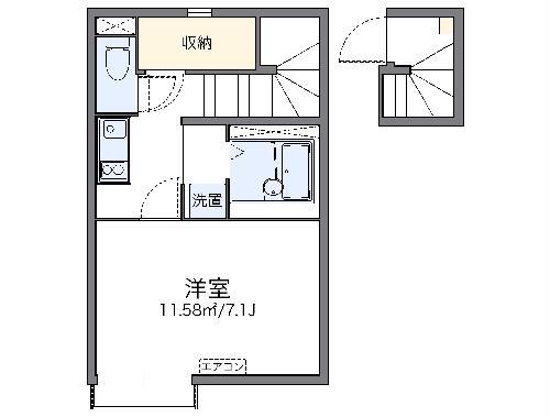 レオネクスト桜里(1K/2階)の間取り写真