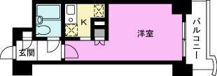 セラヴィ蒲生(ワンルーム/6階)の間取り写真