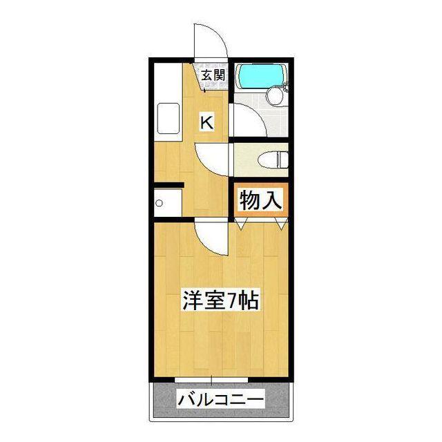 コーポみらい(1K/1階)の間取り写真