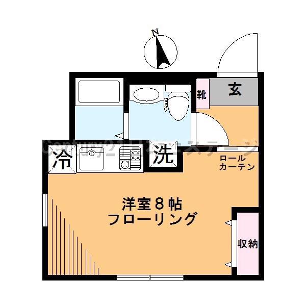 ヒルサイドウエスト(ワンルーム/2階)の間取り写真