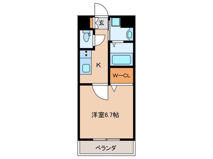 アルゴヴィラージュ中井(1K/6階)の間取り写真