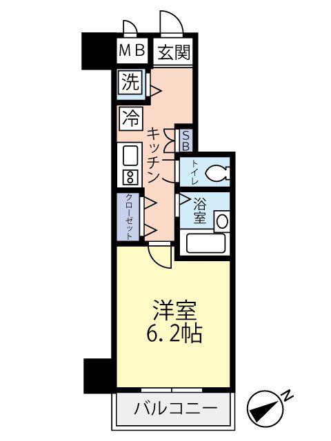 グランヴァン東中野III(1K/7階)の間取り写真
