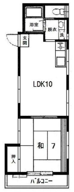 海老根アパート(1LDK/2階)の間取り写真