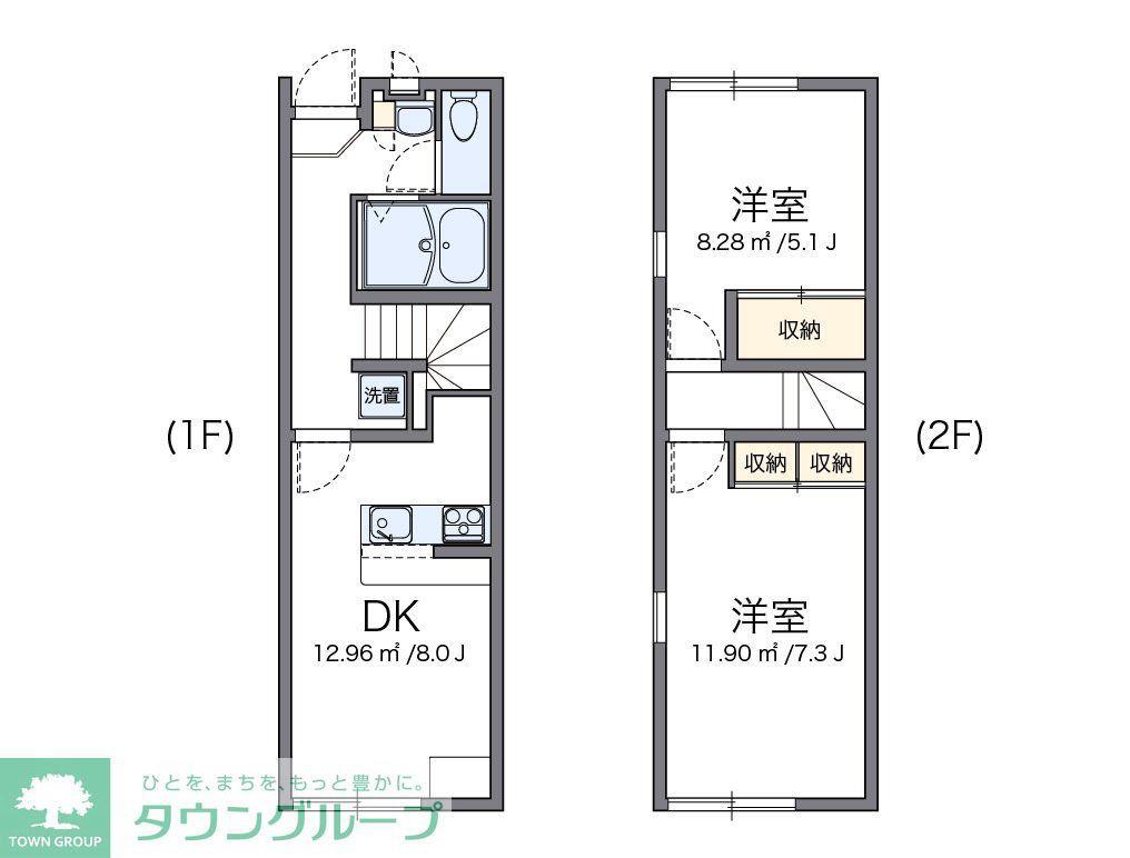 レオパレスアビテ湘南(2DK/1階)の間取り写真