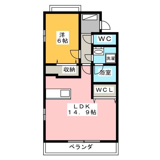 TIIDA(1LDK/1階)の間取り写真