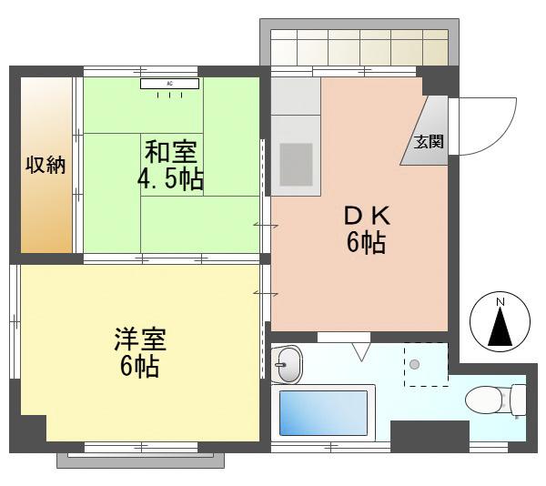 さくらいマンション(2DK/2階)の間取り写真