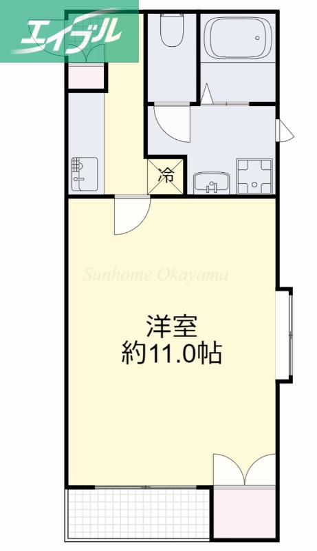 サンガーデン青江 I(1K/1階)の間取り写真