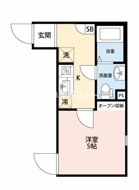 GLENWOOD浦和(1K/2階)の間取り写真