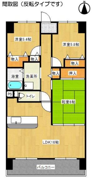 グレースコート千里山(3LDK/6階)の間取り写真