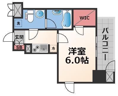 セイワパレス大今里(1K/4階)の間取り写真