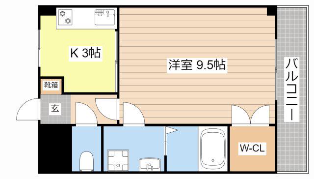 アネックスヴィル長浜(1K/3階)の間取り写真