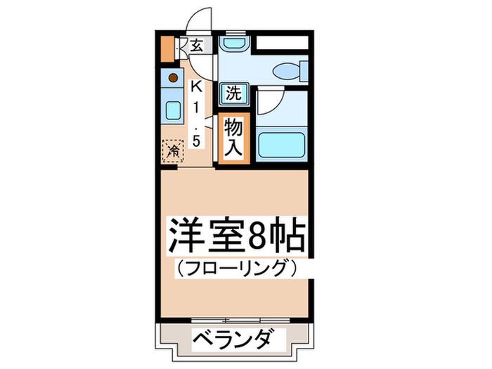 プリムヴェール聖蹟(1K/4階)の間取り写真