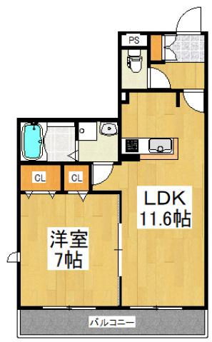 MORIYA(1LDK/3階)の間取り写真