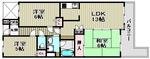 サンパレス21泉北(3LDK/3階)の間取り写真