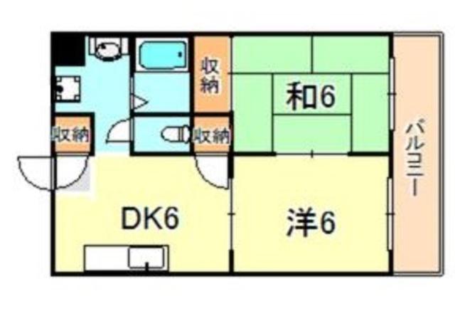 シャトル大久保(2DK/3階)の間取り写真